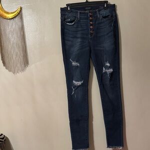 👖🦋🤍Judy Blue Dark Wash Distressed Skinny Jeans